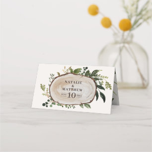Carte De Placement mariage en tranches de bois rustique