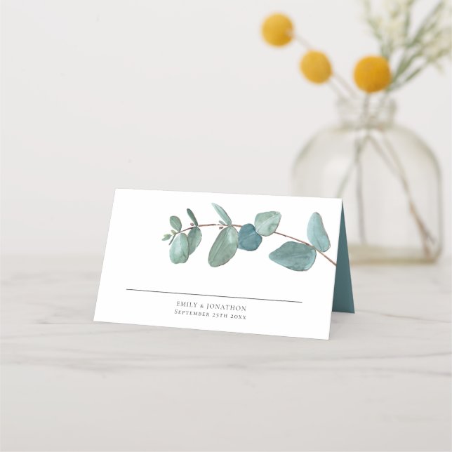 Carte De Placement Mariage Eucalyptus (Devant)