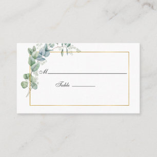 Carte De Placement Mariage Eucalyptus géométrique aquarelle