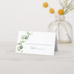 Carte De Placement Mariage Eucalyptus Green Watercolor