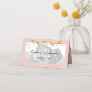 Carte De Placement Mariage Feuille Blush Modern Photo Gold