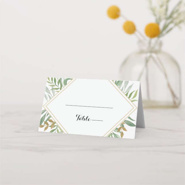 Carte De Placement Mariage Feuille de l'Eucalyptus (Devant)