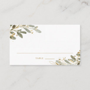 Carte De Placement Mariage Feuille d'Eucalyptus à l'aquarelle et à l'