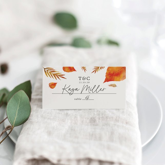 Carte De Placement Mariage Feuilles d'automne (Créateur téléchargé)