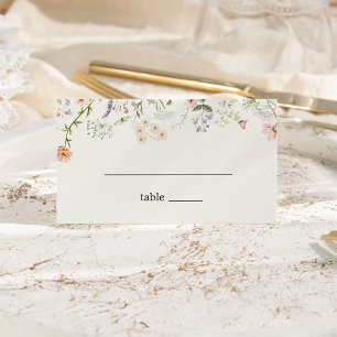 Carte De Placement Mariage Fleur de Champ Rustique Vintage Plié