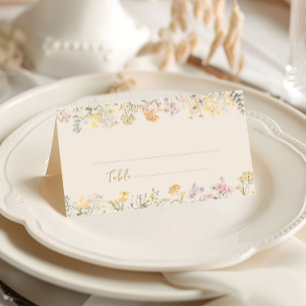 Carte De Placement Mariage Fleur sauvage aquarelle
