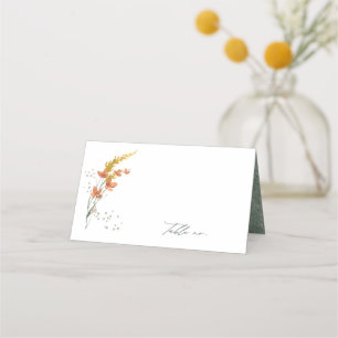 Carte De Placement Mariage fleur sauvage Aquarelle Tableau V2 Gold ID