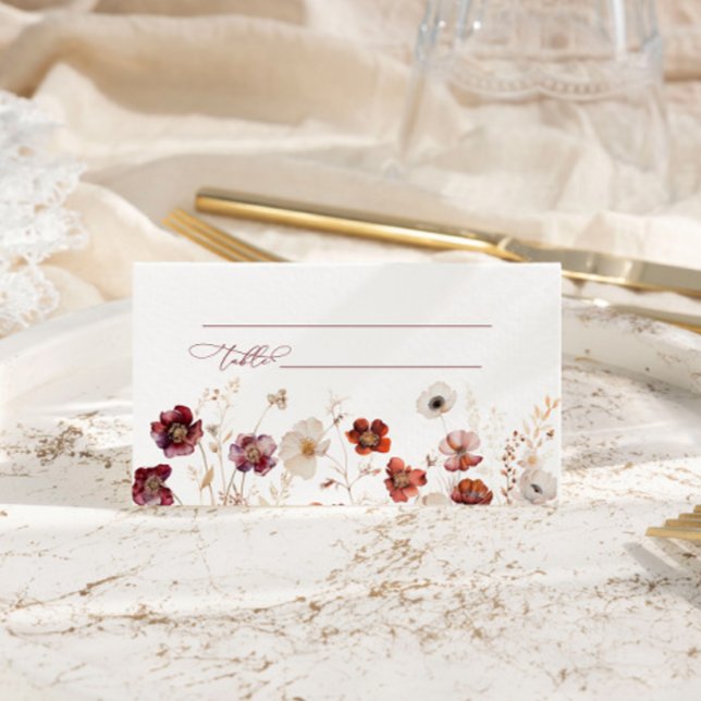 Carte De Placement Mariage Fleur sauvage d'automne (Créateur téléchargé)