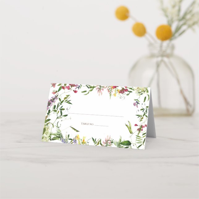 Carte De Placement Mariage Fleur sauvage d'été moderne (Devant)