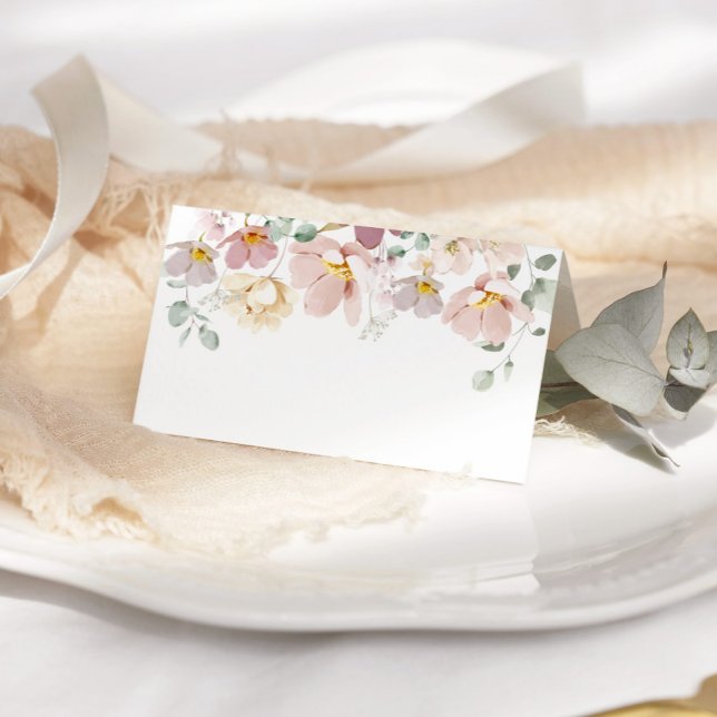 Carte De Placement Mariage fleur sauvage minimaliste et élégant (Créateur téléchargé)