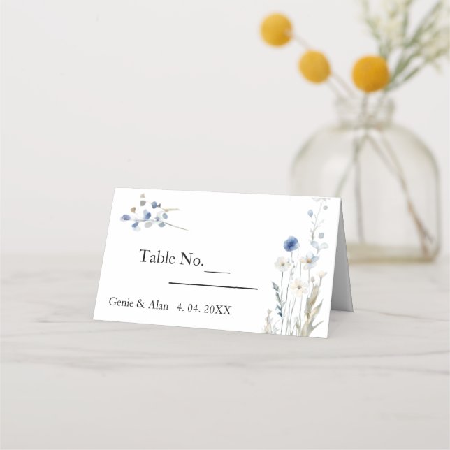 Carte De Placement Mariage Fleur sauvage moderne (Devant)