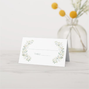 Carte De Placement Mariage fleuri Feuille Eucalyptus vert