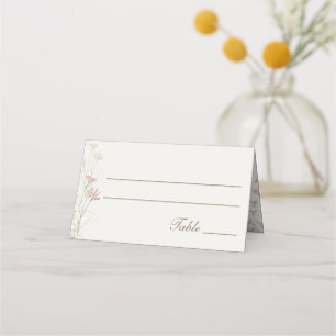 Carte De Placement Mariage Fleurs Sauvages Rose Tendre Remplissage