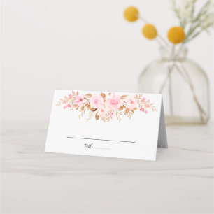 Carte De Placement Mariage floral à feutre minimal