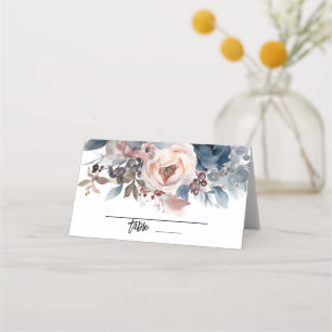 Carte De Placement Mariage floral bleu bleu bleu marine rose