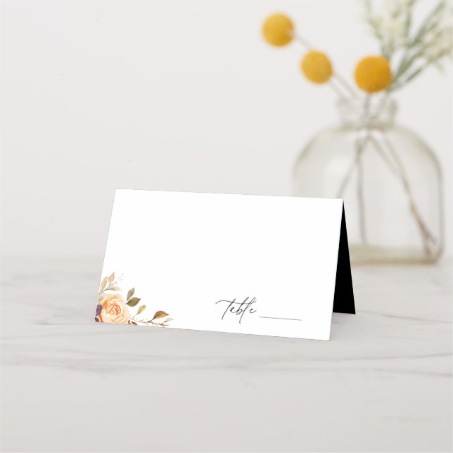 Carte De Placement Mariage floral de l'automne de Terre (Devant)