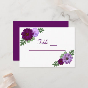 Carte De Placement Mariage floral de pivoine violette