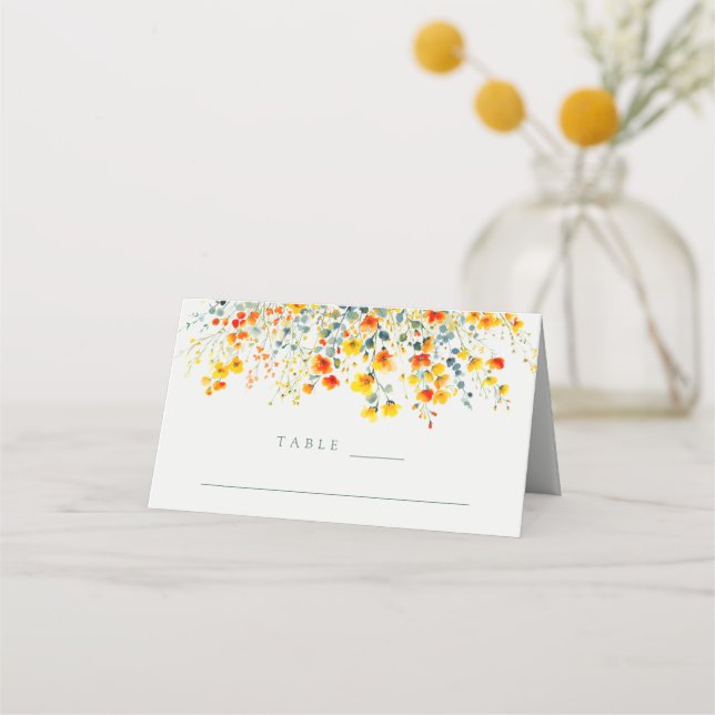 Carte De Placement Mariage floral d'été gras (Devant)