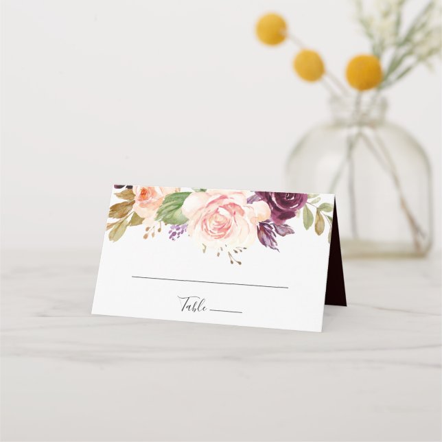 Carte De Placement Mariage floral et botanique rustique (Devant)