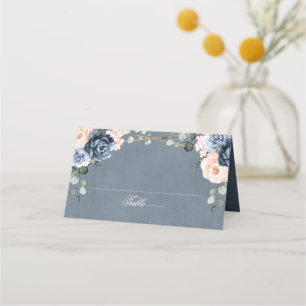 Carte De Placement Mariage floral géométrique bleu foncé