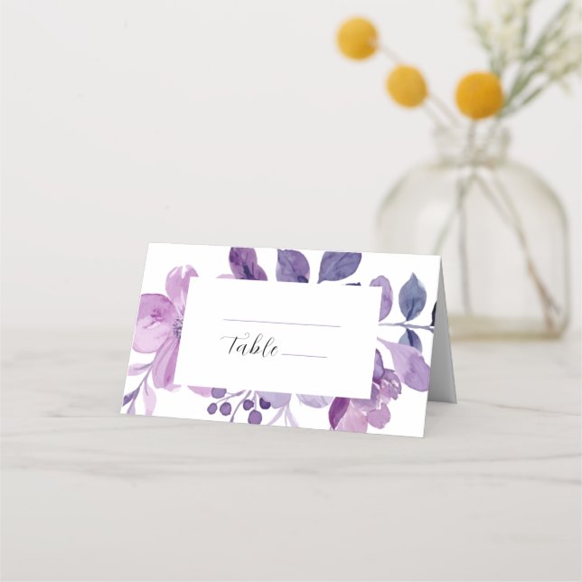 Carte De Placement Mariage floral Lilac (Devant)
