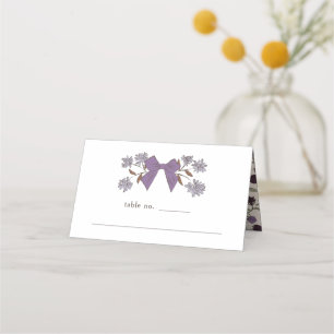Carte De Placement Mariage floral Lilac Bow Numéro de table