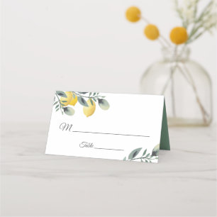 Carte De Placement Mariage floral moderne Lemon & Watercolor