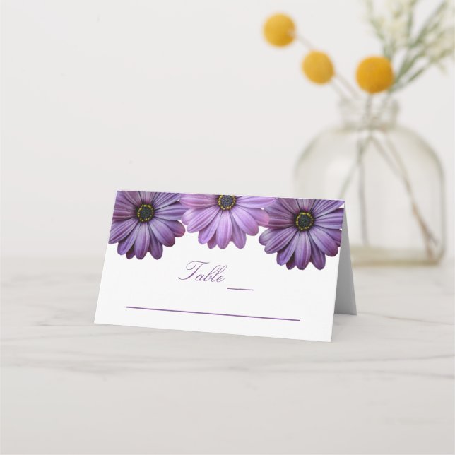 Carte De Placement Mariage floral pourpre (Devant)
