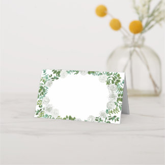Carte De Placement Mariage floral rose noire et blanche