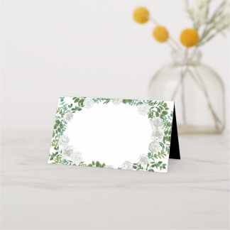 Carte De Placement Mariage floral rose noire et blanche