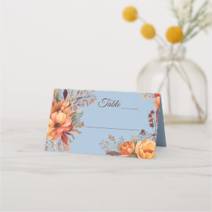 Carte De Placement Mariage Floral Rustique à l'Aquarelle d'Automne 