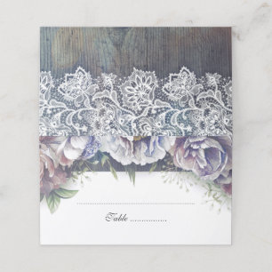 Carte De Placement Mariage floral rustique Bleu et Maroon
