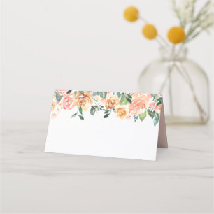 Carte De Placement Mariage Floral Rustique Gold Peach Folal Place Car