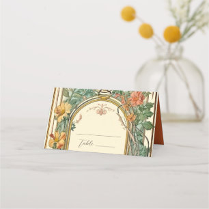 Carte De Placement Mariage frontalier orné fleur sauvage victorien