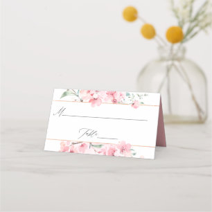 Carte De Placement Mariage géométrique de printemps à fleurs de ceris