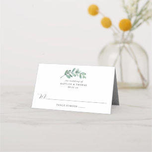 Carte De Placement Mariage géométrique Eucalyptus à huile d'argent