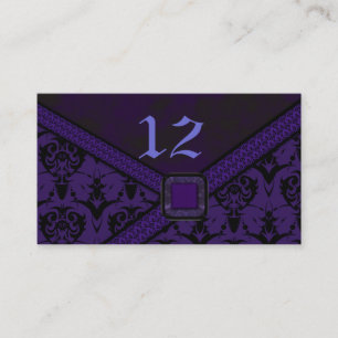 Carte De Placement Mariage gothique en dentelle violet et noir