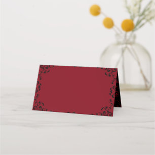 Carte De Placement Mariage gothique rouge et noir