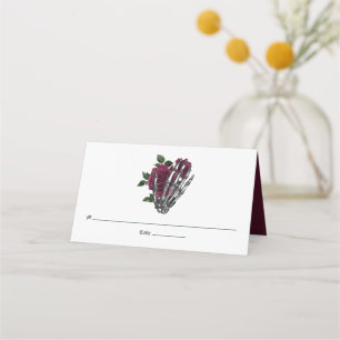 Carte De Placement Mariage gothique squelette floral de Bourgogne