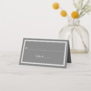 Carte De Placement Mariage gris gris minimaliste à la frontière moder