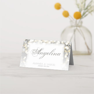 Carte De Placement Mariage Hiver Brillant Argent et Or