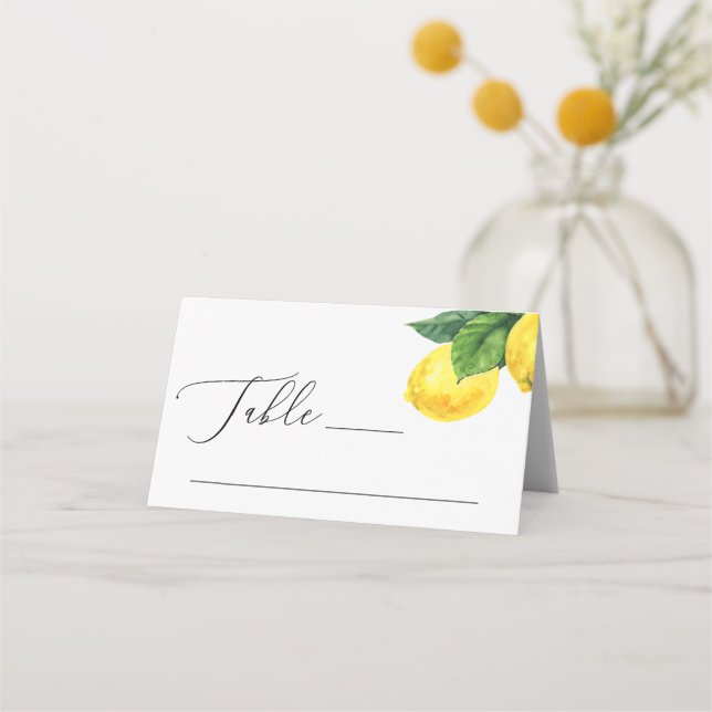 Carte De Placement Mariage Lemon Grove | Citrus méditerranéen plié (Devant)