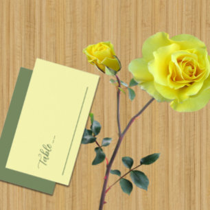 Carte De Placement Mariage minimaliste Beurre Jaune et Sage