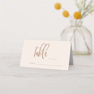 Carte De Placement Mariage minimaliste moderne rose pâle Numéro de ta