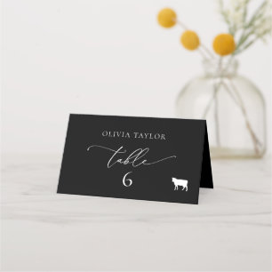 Carte De Placement Mariage minimaliste noir et blanc
