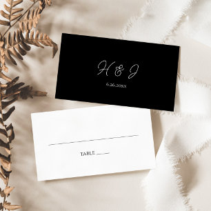 Carte De Placement Mariage minimaliste noir et blanc