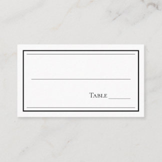 Carte De Placement Mariage minimaliste noir et blanc