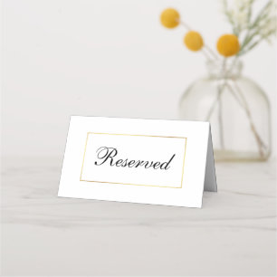 Carte De Placement Mariage moderne élégant noir & blanc Réservé