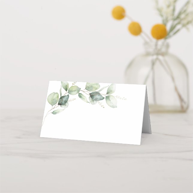 Carte De Placement Mariage moderne Eucalyptus verdure Succulent (Devant)