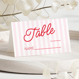 Carte De Placement Mariage Moderne Minimaliste Rose et Rouge